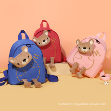 Wholesale children's waterproof backpack kindergarten schoolbag cartoon cute animal bear baby backpack